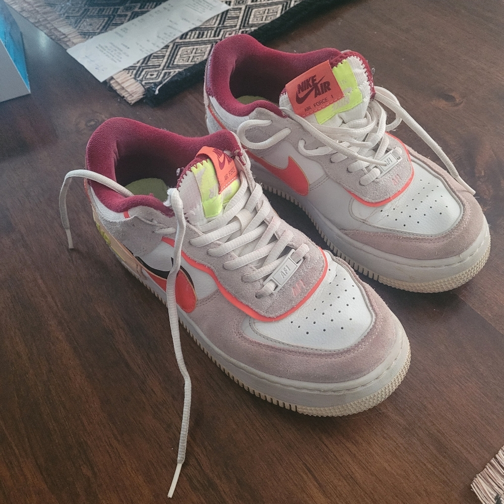 Nike Air Force 1 Sneakers - White and Red